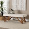 Baxton Studio Rika Japandi Cream Boucle Fabric and Walnut Brown Finished Wood Bench 228-12922-ZORO - alternate 6